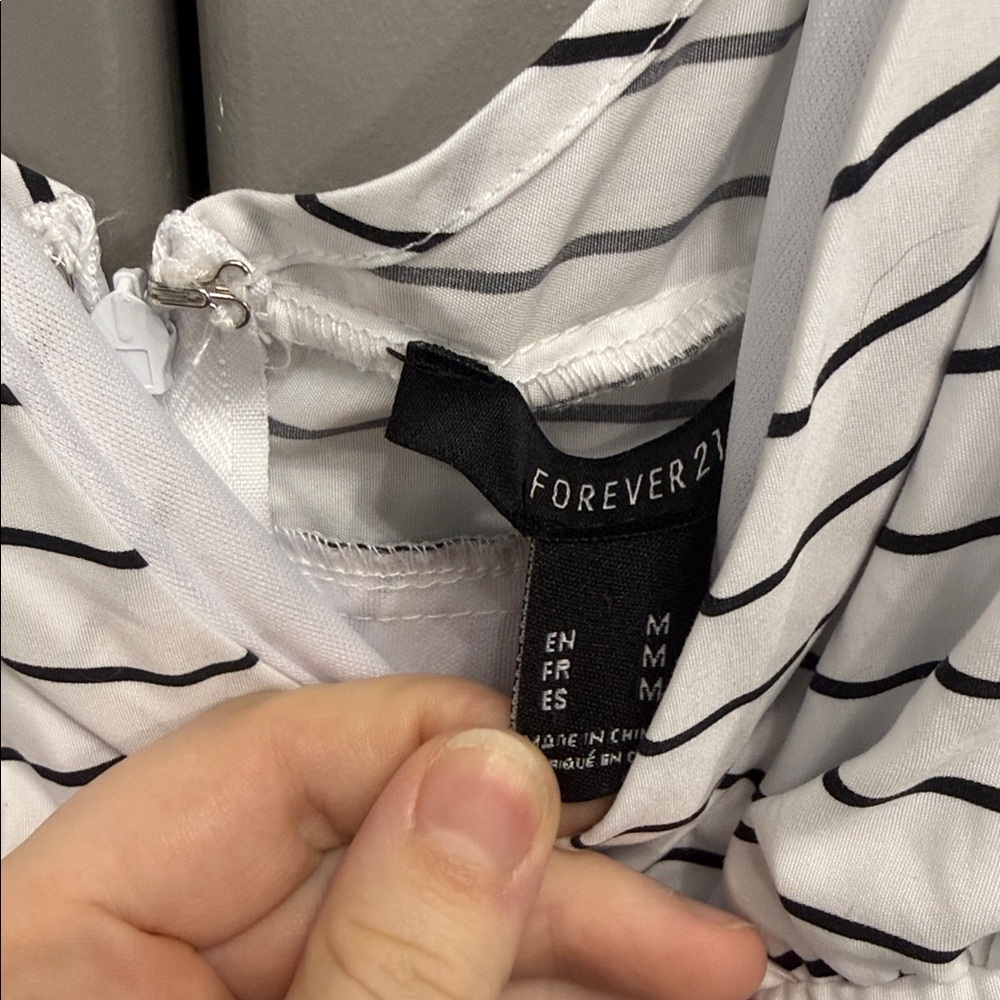 Forever 21 Black and White Striped romper - Picture 2 of 7